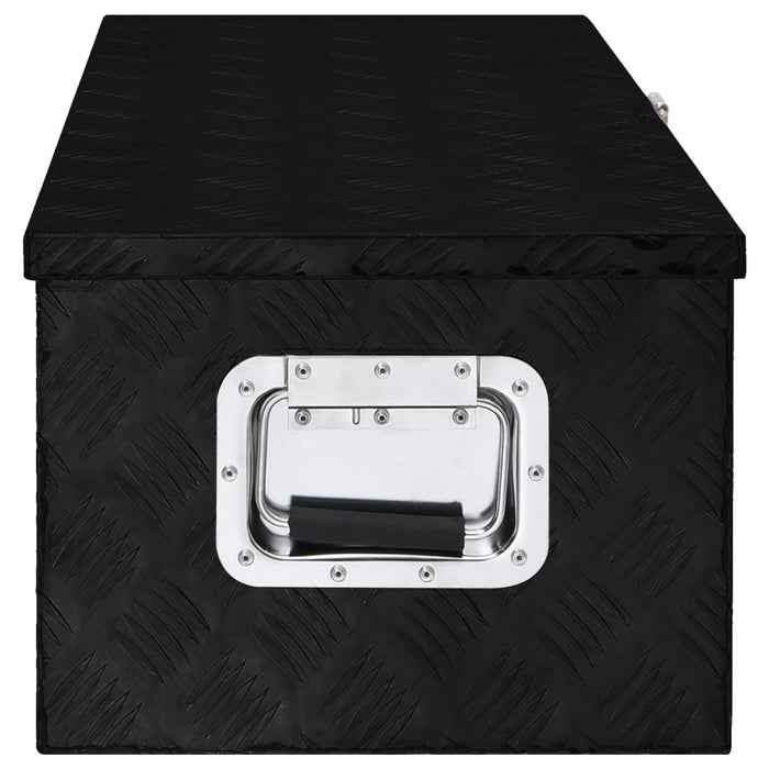 vidaXL || vidaXL Storage Box Black 31.5"x15.4"x11.8" Aluminum
