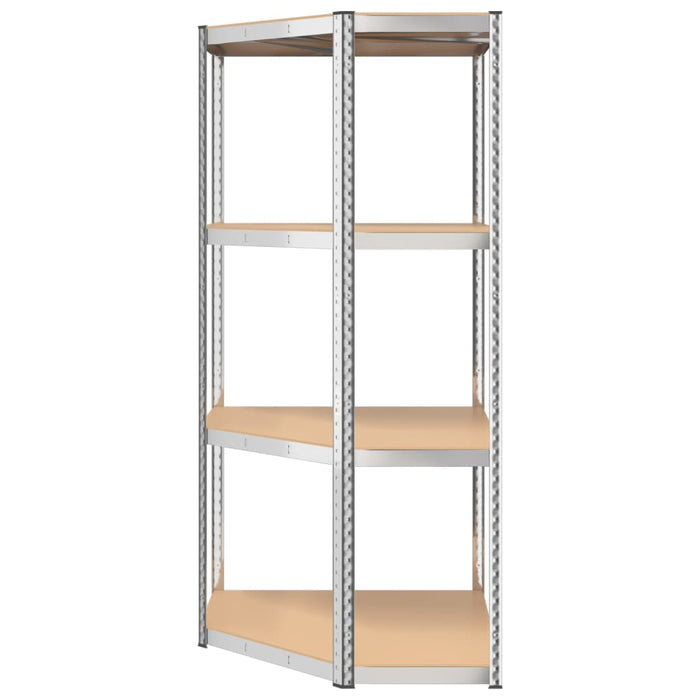 vidaXL || vidaXL 4-Layer Corner Shelf Silver Steel&Engineered Wood