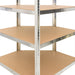 vidaXL || vidaXL 4-Layer Corner Shelf Silver Steel&Engineered Wood