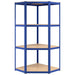 vidaXL || vidaXL 4-Layer Corner Shelf Blue Steel&Engineered Wood