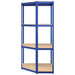 vidaXL || vidaXL 4-Layer Corner Shelf Blue Steel&Engineered Wood