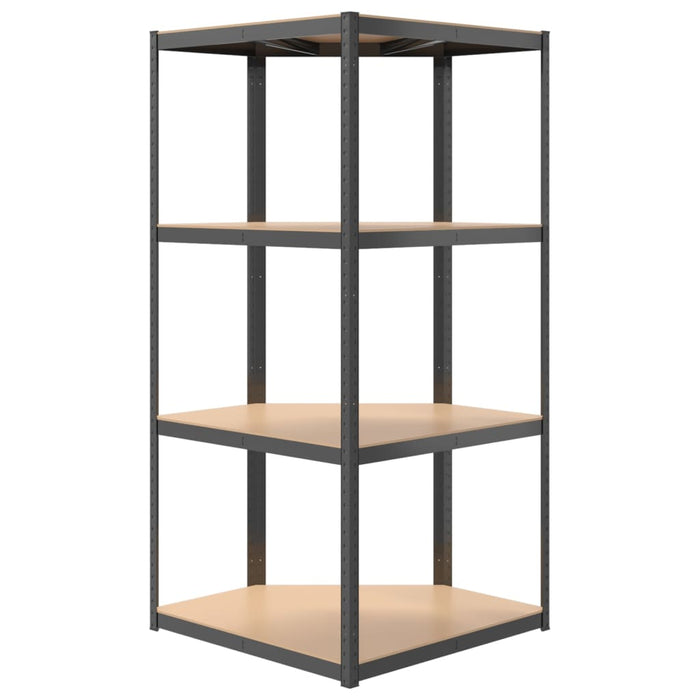 vidaXL || vidaXL 4-Layer Corner Shelf Anthracite Steel&Engineered Wood