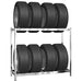 vidaXL || vidaXL 2-Layer Tire Racks 2 pcs Silver 43.3"x15.7"x43.3" Steel