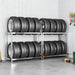 vidaXL || vidaXL 2-Layer Tire Racks 2 pcs Silver 43.3"x15.7"x43.3" Steel