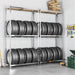 vidaXL || vidaXL 2-Layer Tire Racks 2 pcs Silver 43.3"x15.7"x70.9" Steel