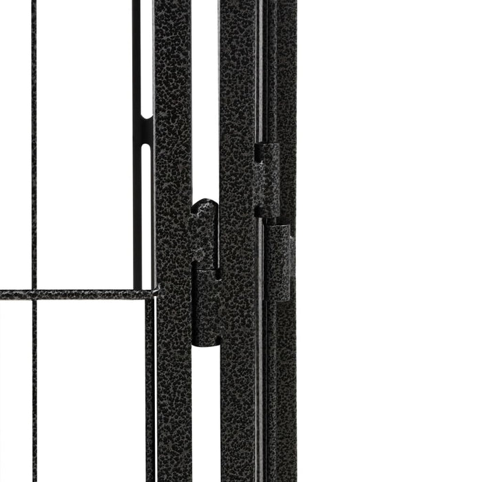 vidaXL || vidaXL 16-Panel Dog Playpen Black 39.4"x19.7" Powder-coated Steel