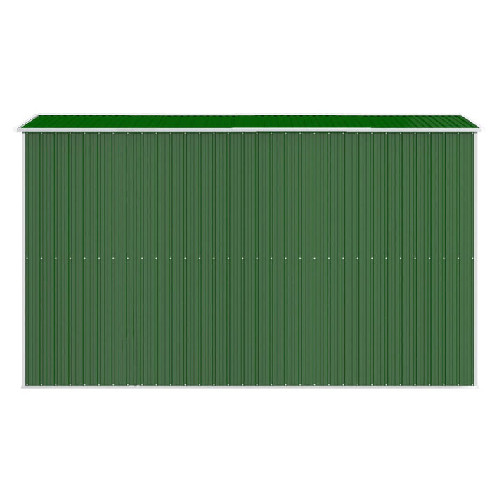vidaXL || vidaXL Garden Shed Green 75.6"x140.6"x87.8" Galvanized Steel