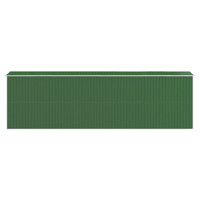 vidaXL || vidaXL Garden Shed Green 75.6"x238.6"x87.8" Galvanized Steel