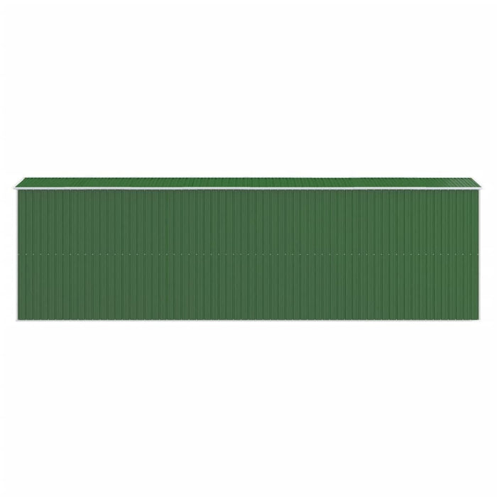 vidaXL || vidaXL Garden Shed Green 75.6"x271.3"x87.8" Galvanized Steel