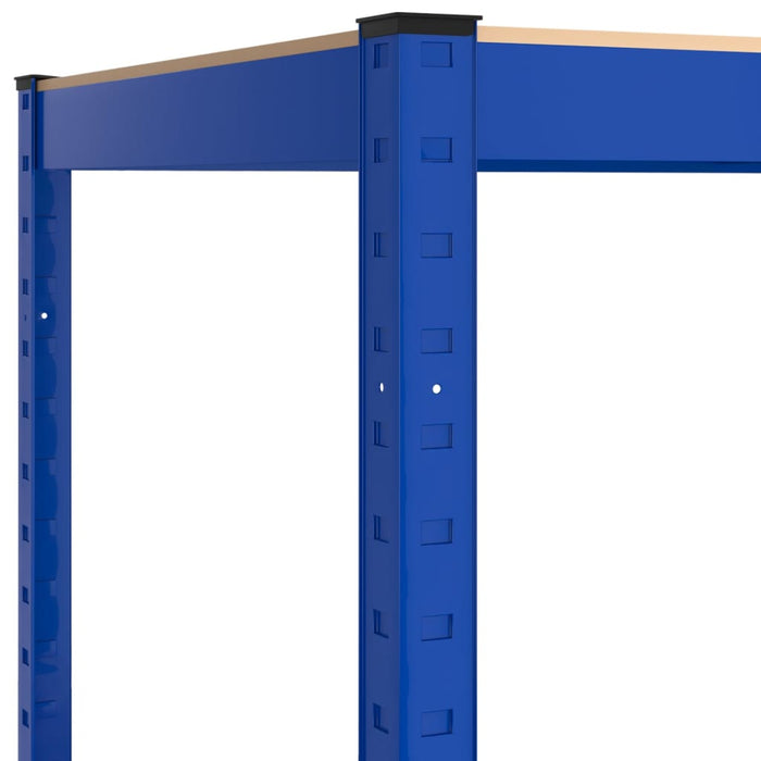 vidaXL || vidaXL 4-Layer Shelves 3 pcs Blue Steel&Engineered Wood