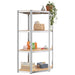 vidaXL || vidaXL 4-Layer Shelves 2 pcs Silver Steel&Engineered Wood