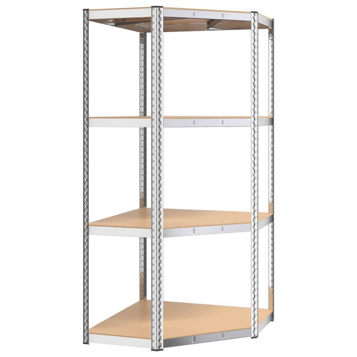 vidaXL || vidaXL 4-Layer Shelves 2 pcs Silver Steel&Engineered Wood