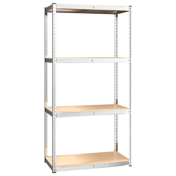 vidaXL || vidaXL 4-Layer Shelves 4 pcs Silver Steel&Engineered Wood