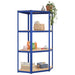 vidaXL || vidaXL 4-Layer Shelves 5 pcs Blue Steel&Engineered Wood
