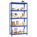 vidaXL || vidaXL 5-Layer Shelves 2 pcs Blue Steel&Engineered Wood