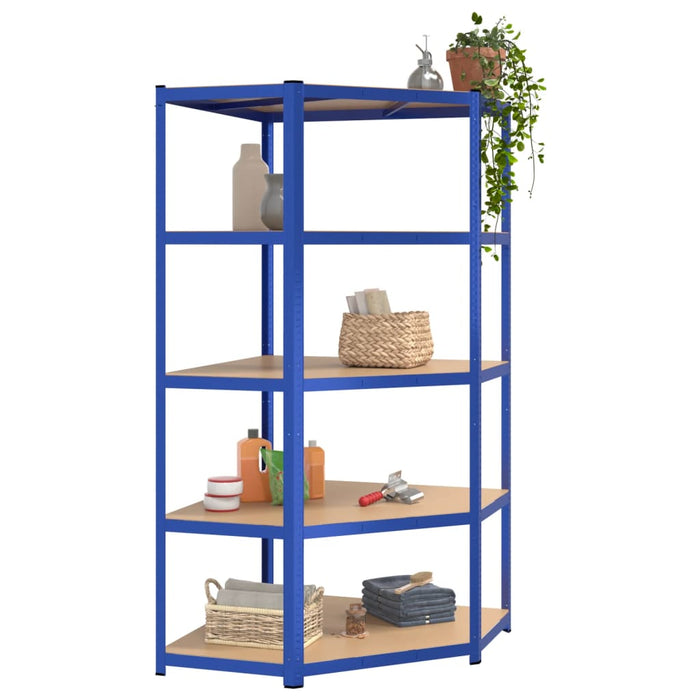 vidaXL || vidaXL 5-Layer Shelves 3 pcs Blue Steel&Engineered Wood