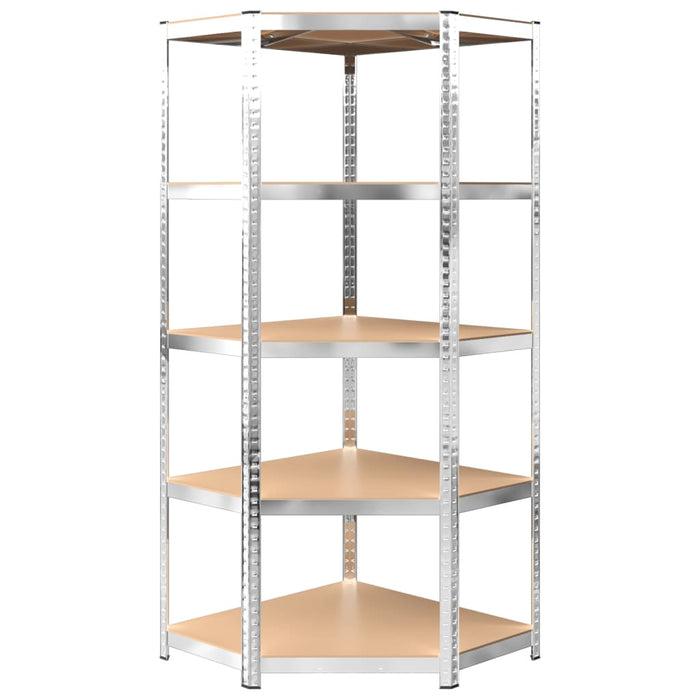vidaXL || vidaXL 5-Layer Shelves 3 pcs Silver Steel&Engineered Wood