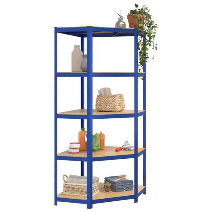vidaXL || vidaXL 5-Layer Shelves 5 pcs Blue Steel&Engineered Wood