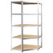 vidaXL || vidaXL 5-Layer Heavy-duty Shelves 2 pcs Silver Steel&Engineered Wood