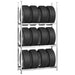 vidaXL || vidaXL 3-Layer Tire Racks 4 pcs Silver 43.3"x15.7"x78.7" Steel