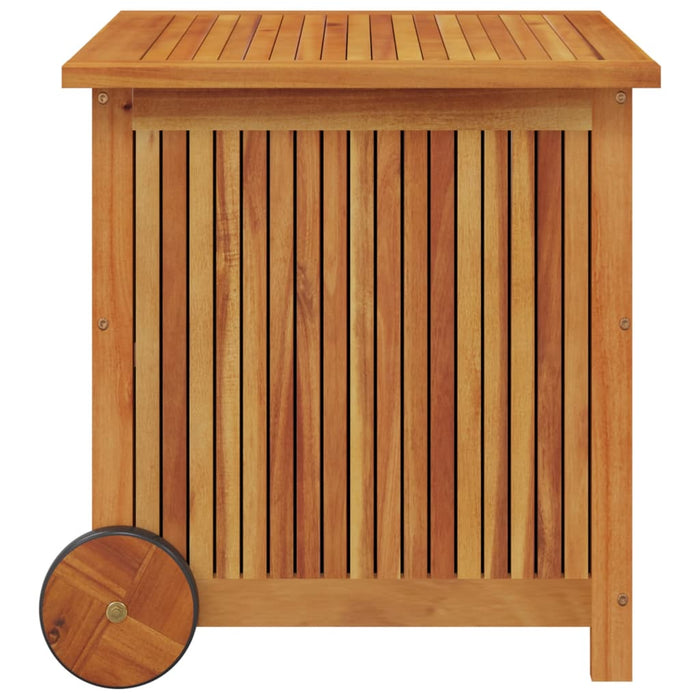 vidaXL || vidaXL Patio Storage Box with Wheels 23.6"x19.7"x22.8" Solid Wood Acacia
