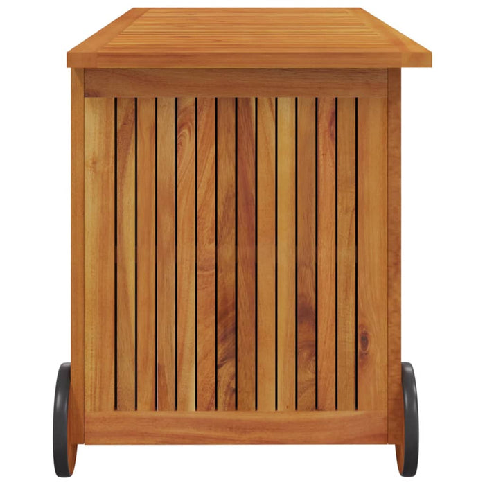 vidaXL || vidaXL Patio Storage Box with Wheels 44.5"x19.7"x22.8" Solid Wood Acacia