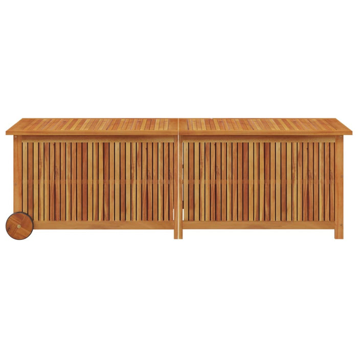 vidaXL || vidaXL Patio Storage Box with Wheels 59.1"x19.7"x22.8" Solid Wood Acacia