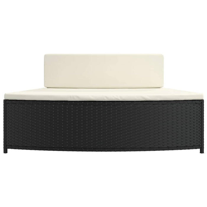 vidaXL || vidaXL Spa Benches with Cushions 2 pcs Black Poly Rattan
