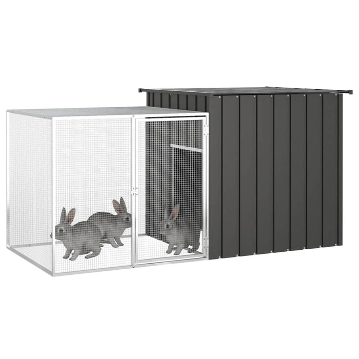 vidaXL || vidaXL Rabbit Cage Anthracite 78.7"x35.8"x39.4" Galvanized Steel