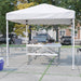 Flash Furniture || 8'x8' White Pop Up Event Canopy Tent with Carry Bag and Folding Bench Set