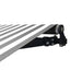 Aleko Products || Retractable Black Frame Patio Awning 12 x 10 Feet - Gray and White Stripes