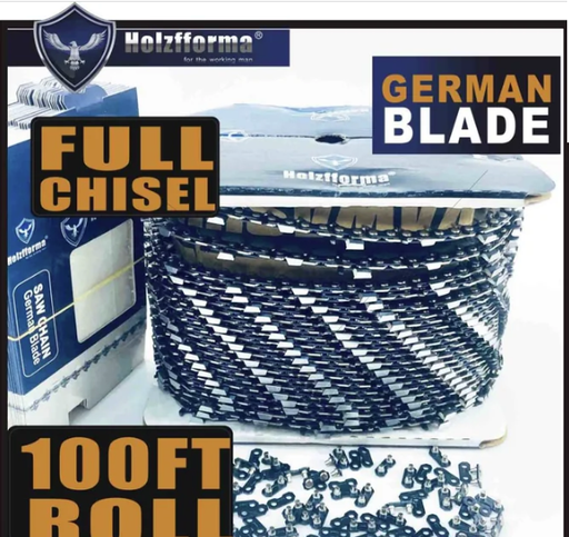 Farmertec || FARMERTEC Holzfforma 100FT Roll 3/8' .063'' Full Chisel Saw Chain With 40 Sets Matched Connecting links and 25 Boxes D0102HP3VJA