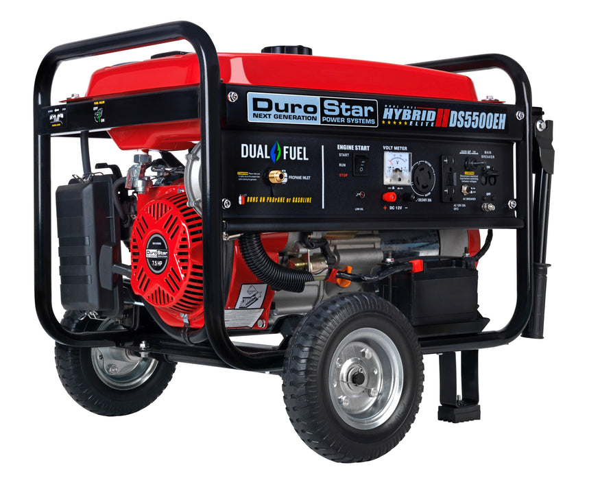 DuroMax || DuroMax 5500-Watt Electric Start Dual Fuel Hybrid Portable Generator DS5500EH