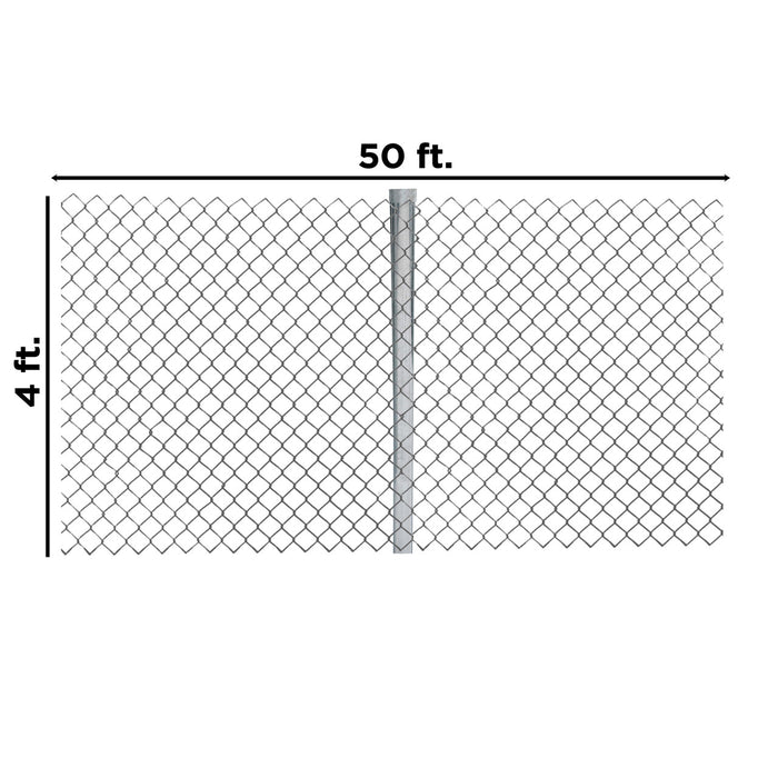 Aleko Products || Galvanized Steel Chain Link Fence - Complete Kit - 4 x 50 Feet - 11.5 AW Gauge