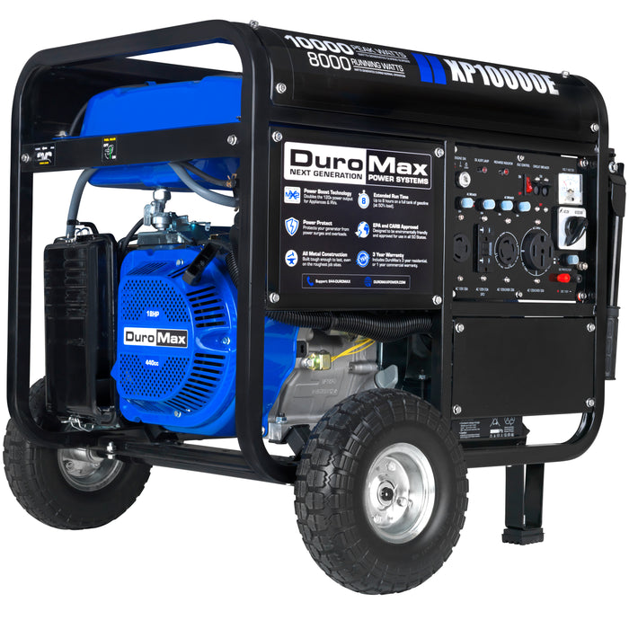 DuroMax || DuroMax 10000-Watt 18-Hp Portable Gas Electric Start Generator RV Home Standby XP10000E
