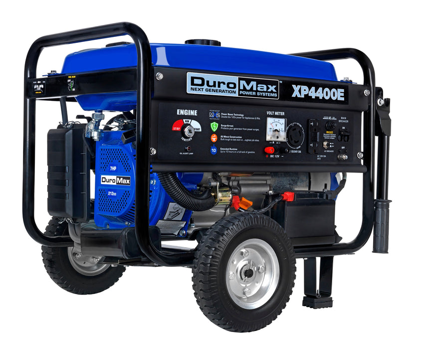 DuroMax || DuroMax 4400-Watt 7-Hp RV Grade Gas Generator w/ Electric Start and Wheel Kit XP4400E