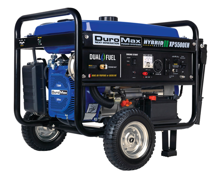 DuroMax || DuroMax 5500-Watt Electric Start Dual Fuel Hybrid Portable Generator XP5500EH