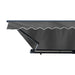Aleko Products || Aleko Half Cassette Motorized Retractable LED Luxury Patio Awning - 10 x 8 Feet - Gray AWCL10X8GY80-AP