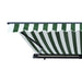 Aleko Products || Aleko Half Cassette Motorized Retractable LED Luxury Patio Awning - 16 x 10 Feet - Green and White Stripes AWCL16X10GRWT00-AP