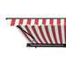 Aleko Products || Aleko Half Cassette Motorized Retractable LED Luxury Patio Awning - 16 x 10 Feet - Red and White Stripes AWCL16X10RDWT05-AP