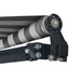 Aleko Products || Aleko Motorized Retractable Black Frame Patio Awning 13 x 10 Feet Gray and White Stripes ABM13X10GREYWHT-AP