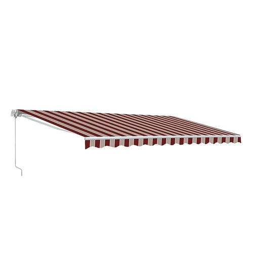 Aleko Products || Aleko Motorized Retractable Patio Awning 20x10 Feet Multi Striped Red AWM20X10MSRED19-AP