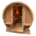Aleko Products || Aleko Outdoor Rustic Cedar Barrel Steam Sauna Front Porch Canopy ETL Certified 4 Person SB4CED-AP