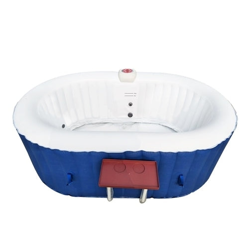 Aleko Products || Aleko Oval Inflatable Hot Tub Spa With Drink Tray and Cover 2 Person 145 Gallon Dark Blue HTIO2BLD-AP