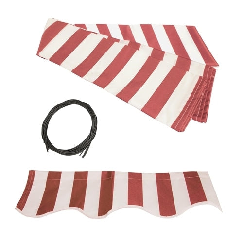 Aleko Products || Aleko Retractable Awning Fabric Replacement 10x8 Feet Red and White Striped FAB10X8REDWT05-AP