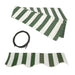 Aleko Products || Aleko Retractable Awning Fabric Replacement 20x10 Feet Green and White Striped FAB20X10GRWT00-AP