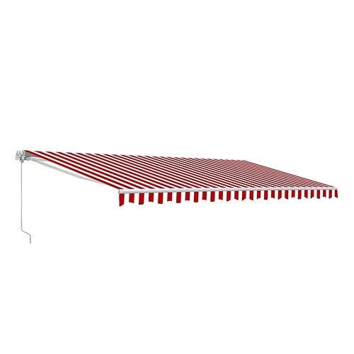 Aleko Products || Aleko Retractable Patio Awning 10x8 Feet Red and White Striped AW10X8RWSTR05-AP