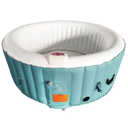 Aleko Products || Aleko Round Inflatable Hot Tub Spa With Cover 4 Person 210 Gallon Light Blue and White HTIR4GRW-AP