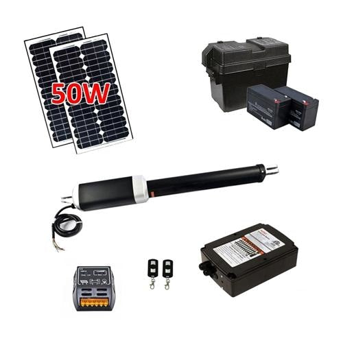 Aleko Products || Aleko Single Swing Gate Operator ETL Listed GG650U Solar Kit 50W GG650USOL-AP