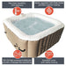 Aleko Products || Aleko Square Inflatable Hot Tub Spa With Cover 4 Person 160 Gallon Brown HTISQ4BR-AP